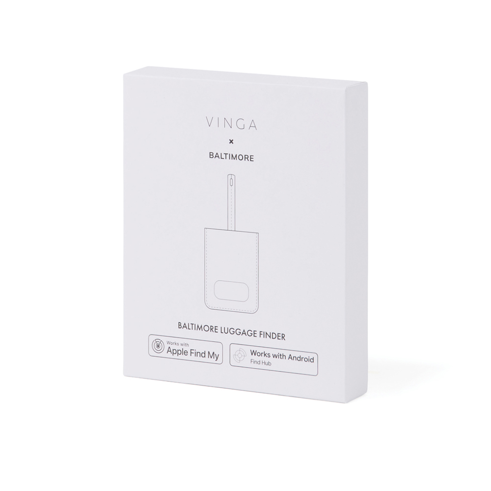 VINGA Baltimore RCS baggage label met dual finder