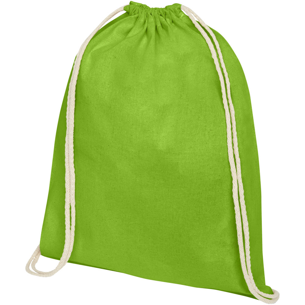 Oregon premium 100 g/m² katoenen rugzak 5L - voor bedrijven en relatiegeschenken - Lime