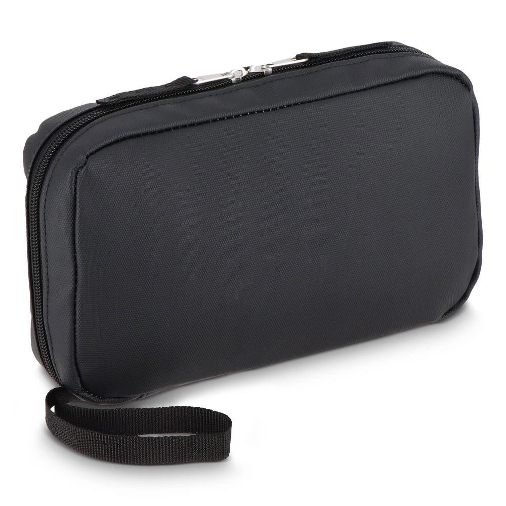 rPET PU-gecoate 210D Napa organizer tas 22 x 13 x 4 cm - voor bedrijven en relatiegeschenken - zwart