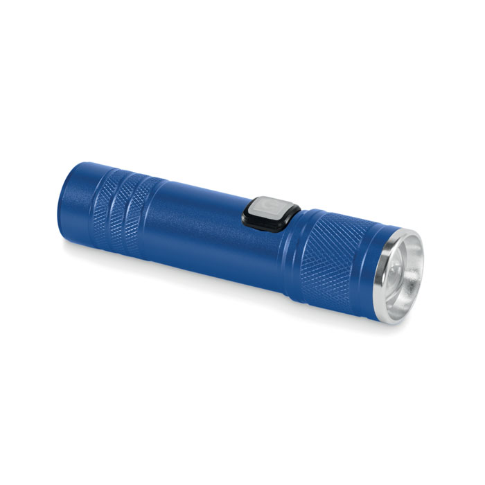 FLASHRA - Oplaadbare COB zaklamp - bedrukt of onbedrukt verkrijgbaar - blauw