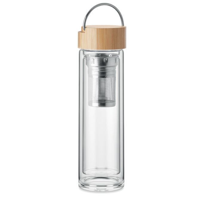 BATAMI - Glazen fles dubbelwandig 400ml - met logo of onbedrukt bestellen