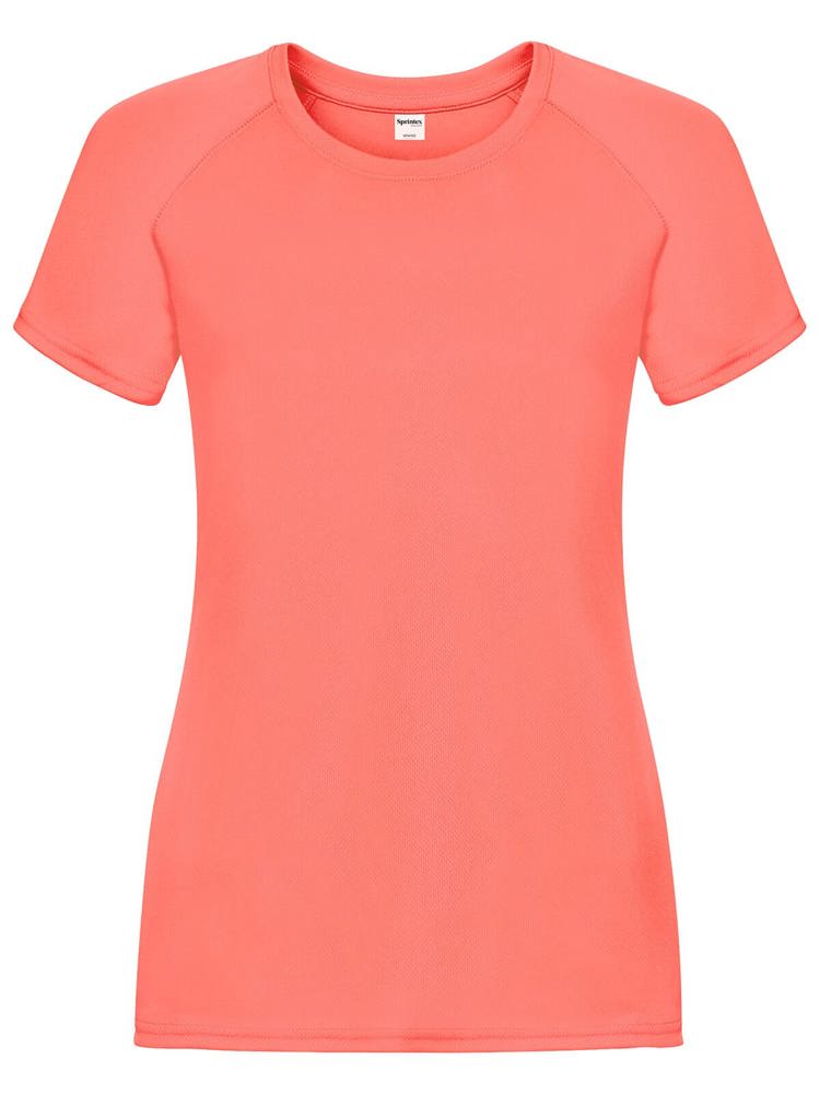 SP Run dames sportshirt, 140 g/m² - kopen of bedrukken - Fluo Coral