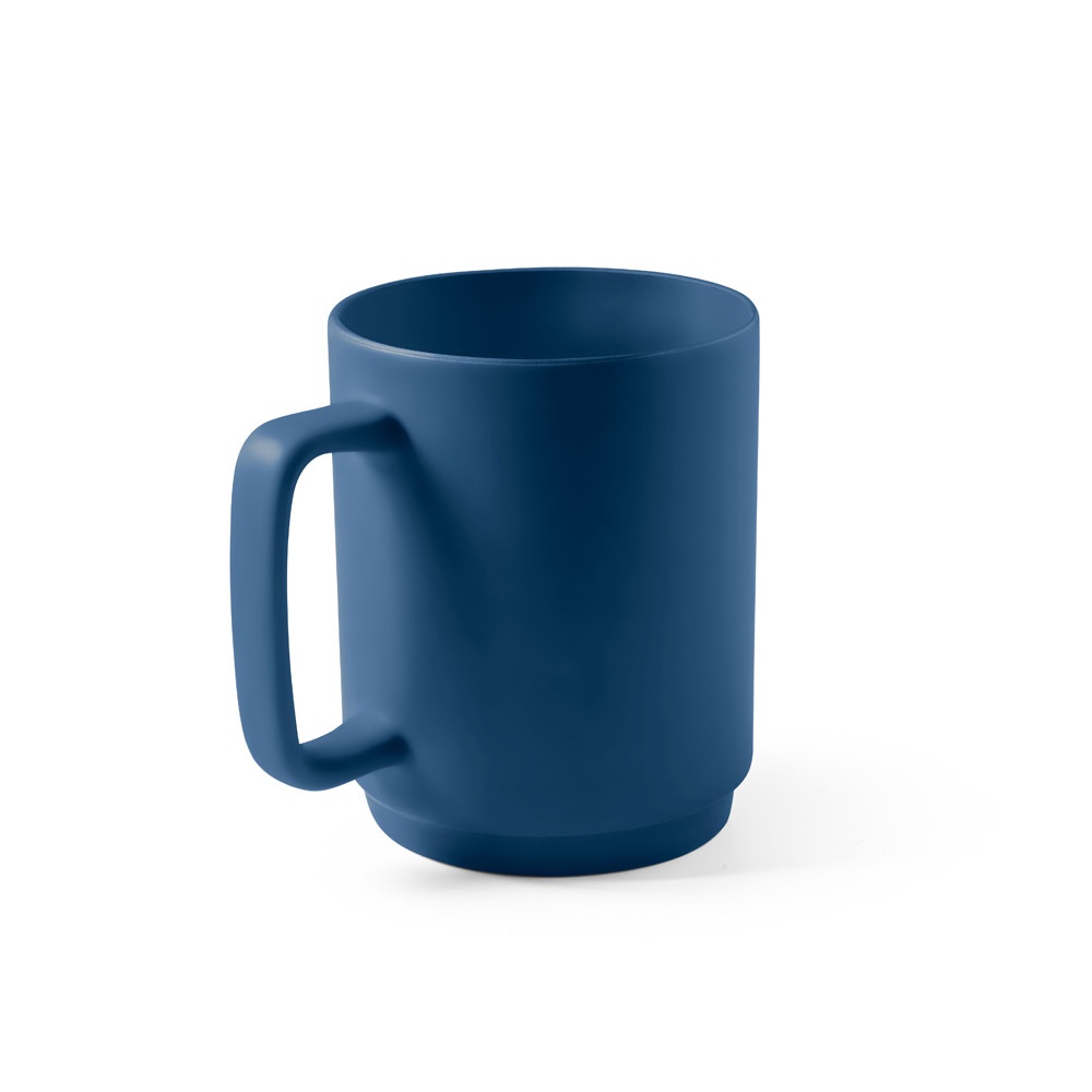 MIGHTY. Keramische mok met cilindrisch lichaam 330 mL - bedrukt of onbedrukt verkrijgbaar - blauw