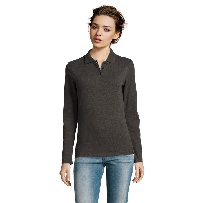PERFECT LSL WOMEN - PERFECT LSL DAMES POLO 180 - voor bedrijven en relatiegeschenken - Charcoal Melange