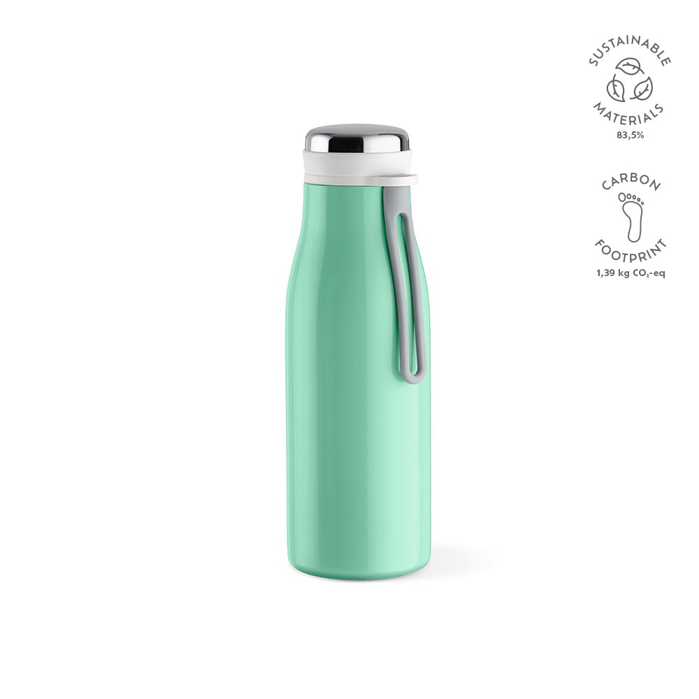 Arkansas 350 fles gerecycled roestvrij staal 400 ml - met logo of onbedrukt bestellen - Pastel groen