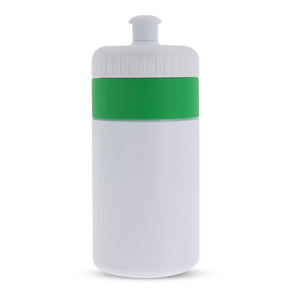Sportbidon met rand 500ml - voor bedrijven en relatiegeschenken - Wit / Groen