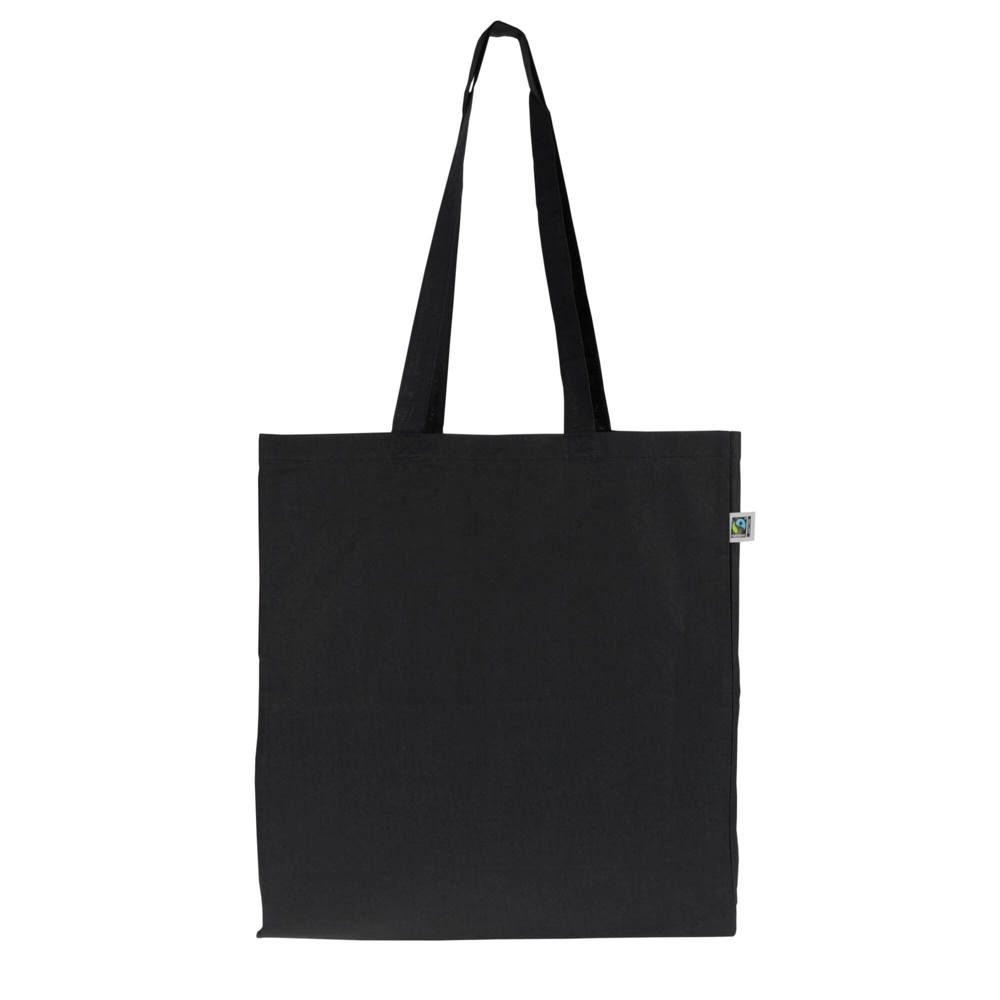 Fairtrade katoenen tas gekleurd lang 140g/m² 38x10x42cm