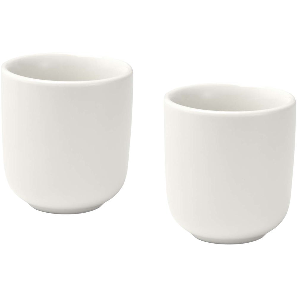 Male keramische espressokopjes van 90 ml met matte afwerking, set van 2 - kopen of bedrukken - Wit