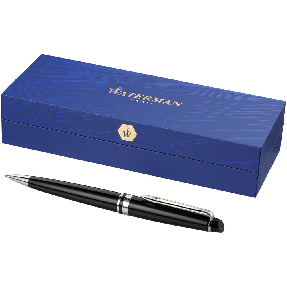 Waterman Expert balpen (blauwe inkt) - voor bedrijven en relatiegeschenken - Zwart, Zilver