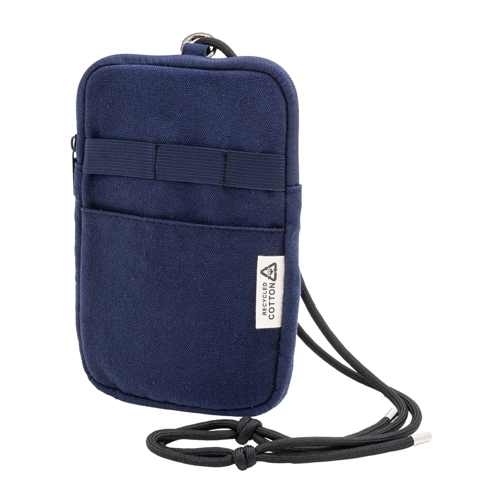 CanvaFon - gerecycled canvas crossbody mobiele tas - met logo of onbedrukt bestellen - Blauw