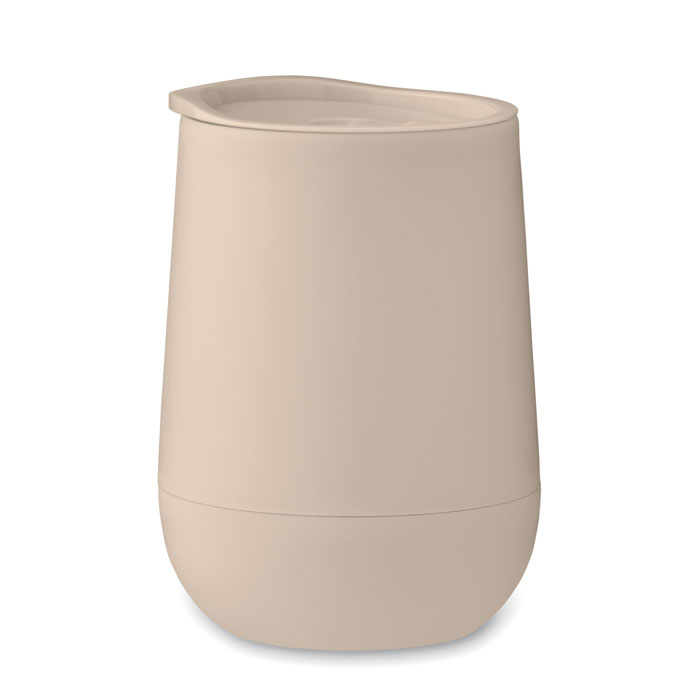 GO - PP dubbelwandige beker 300ml - voor bedrijven en relatiegeschenken - Beige