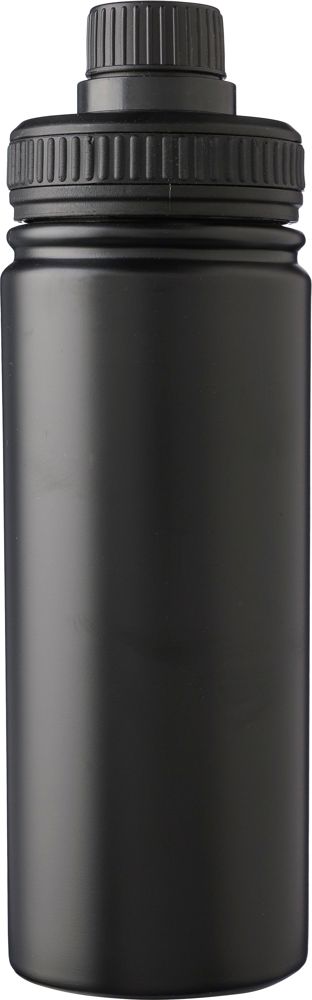 Roestvrijstalen dubbelwandige 500 ml drinkfles Chad - voor bedrijven en relatiegeschenken - Zwart