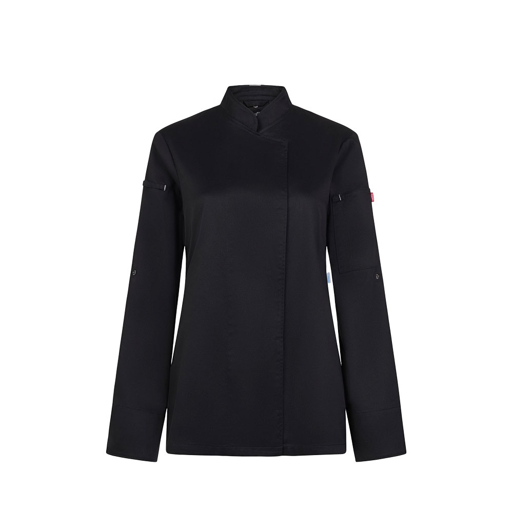 VL THOTH. Keukenjas voor dames (190 g/m²) gemaakt van katoen (35%) en gerecycled polyester (65%) - zwart