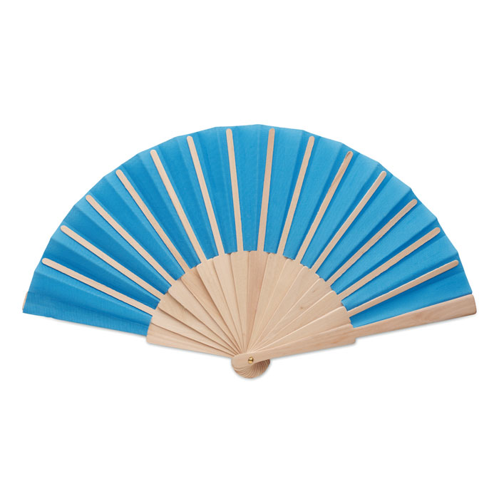 FANNY WOOD - Waaier hout/polyester - kopen of bedrukken - Royal Blauw
