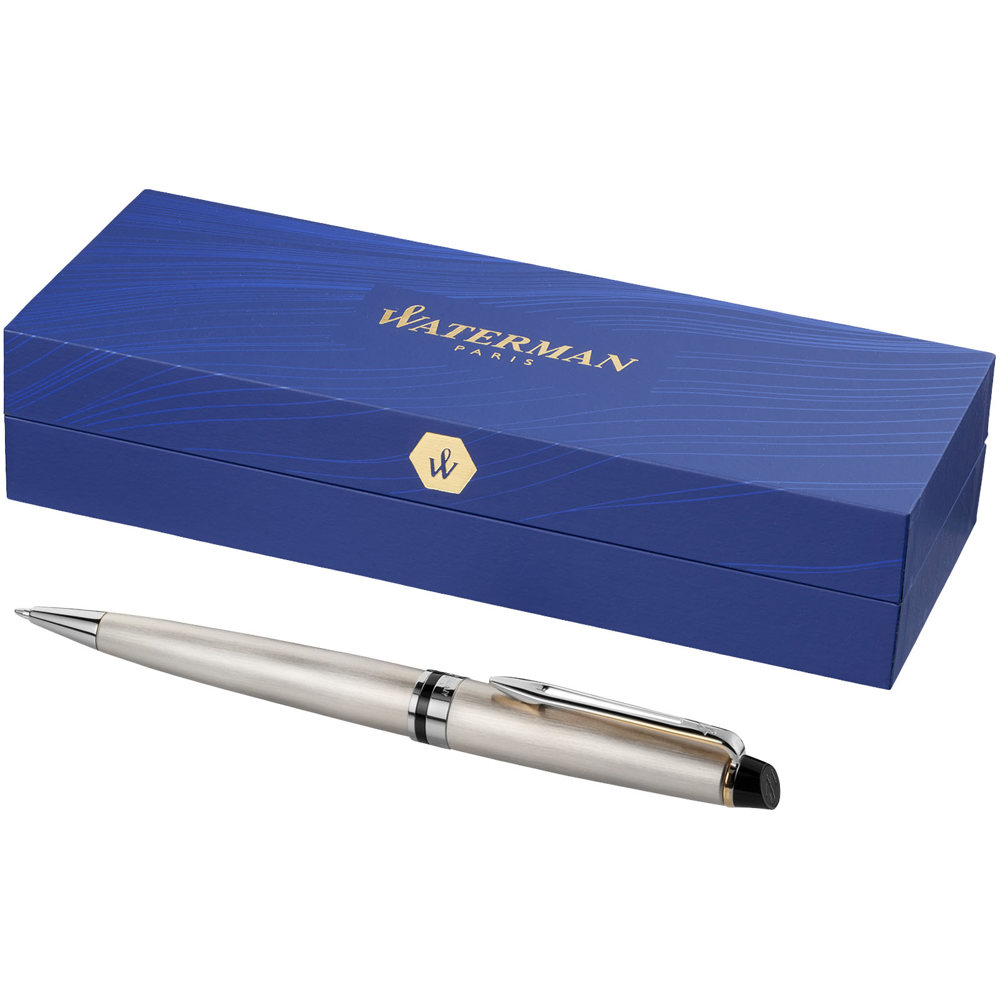 Waterman Expert balpen (blauwe inkt) - voor bedrijven en relatiegeschenken - Staal, Goud