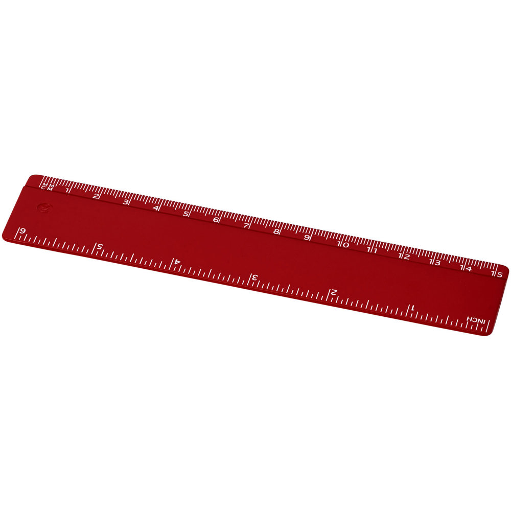 Renzo 15 cm kunststof liniaal - met logo of onbedrukt bestellen - Rood
