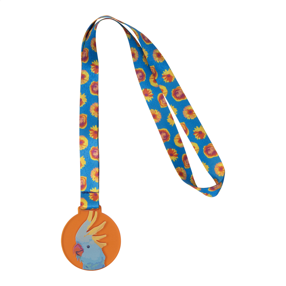 Subdal Colour - custom made medaille - bedrukt of onbedrukt verkrijgbaar - transparant oranje