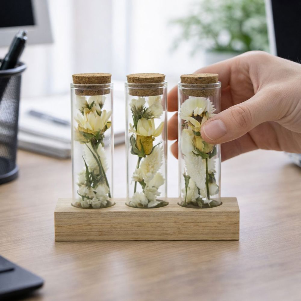 Dried Flowers - Trio tube & wood, Zwart