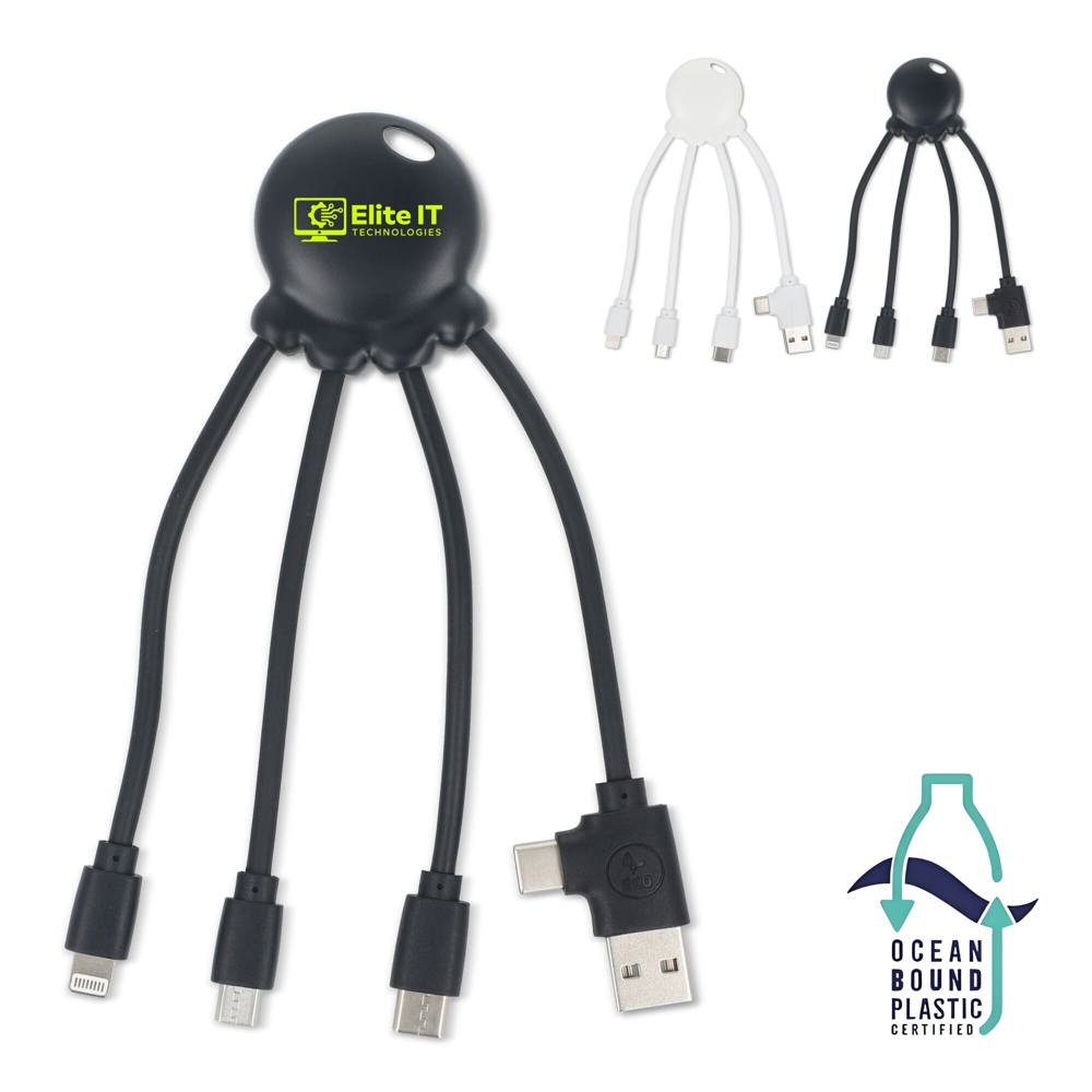 4009| Xoopar Eco Octopus Oplaadkabel Ocean Bound Plastic - kopen of bedrukken