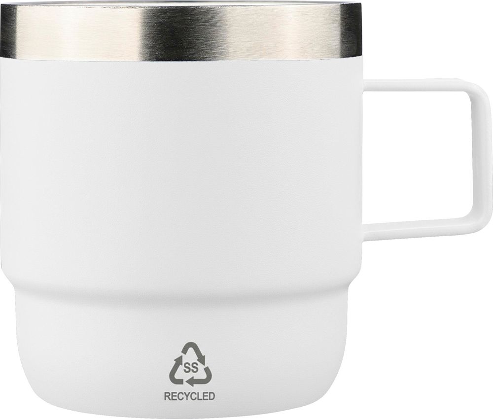 Gerecycled roestvrijstalen dubbelwandige drinkbeker (180 ml) Lilia - kopen of bedrukken - wit