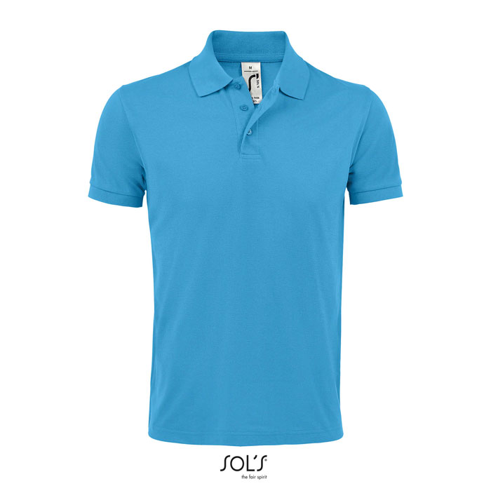 PRIME MEN - PRIME heren polo 200g - bedrukt of onbedrukt verkrijgbaar - Aqua
