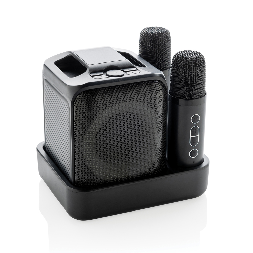 Singvibe RCS gerecycled plastic karaokeset met 2 microfoons - bedrukt of onbedrukt verkrijgbaar