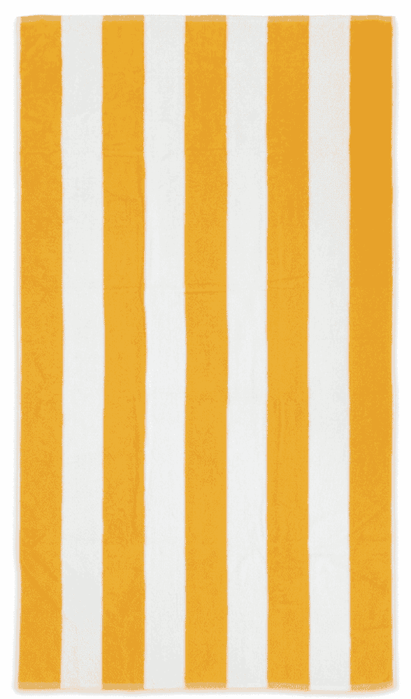 Sophie Muval strandhanddoek 180x100 cm, 450 gr/m² - bedrukt of onbedrukt verkrijgbaar - Donkergeel (PMS 142c) / Wit