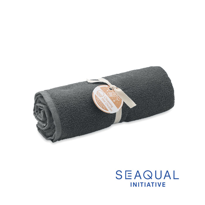 SAND - SEAQUAL® handdoek 70x140cm - met logo of onbedrukt bestellen - grijs