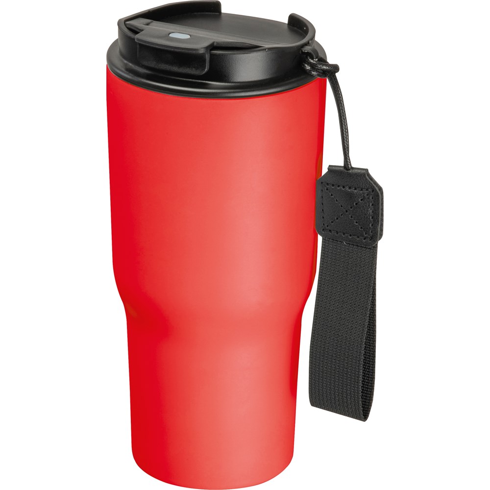 Dubbelwandige drinkbeker van rvs, 550 ml - voor bedrijven en relatiegeschenken - Rood