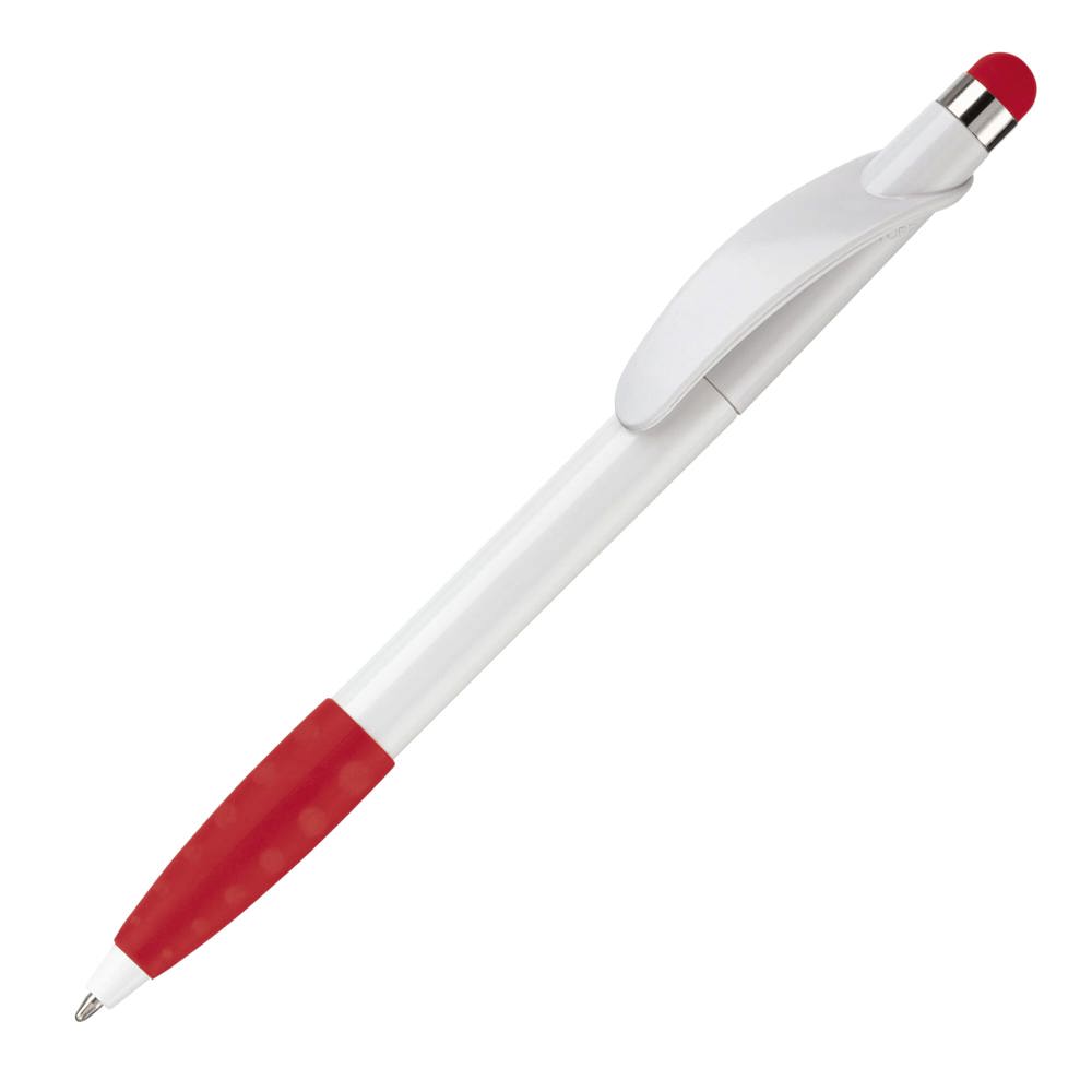 Balpen Cosmo stylus hardcolour - bedrukt of onbedrukt verkrijgbaar - Wit / Rood