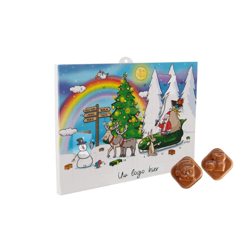 Adventskalender A5 met standaard motief - voor bedrijven en relatiegeschenken