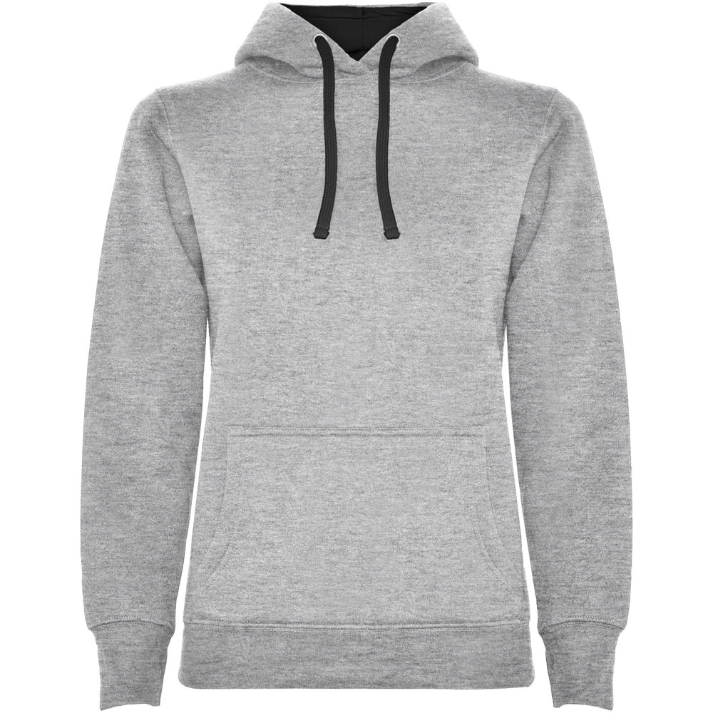 Urban hoodie voor dames - met logo of onbedrukt bestellen - Gemêleerd grijs, Zwart
