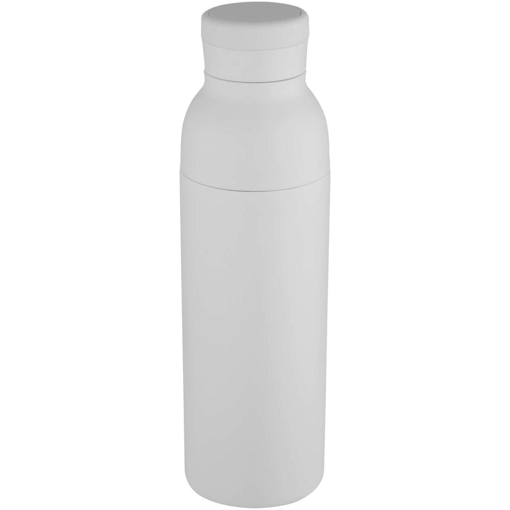Illuminate 650 ml RCS gerecyclede roestvrijstalen dubbelwandige geïsoleerde waterfles - voor bedrijven en - wit
