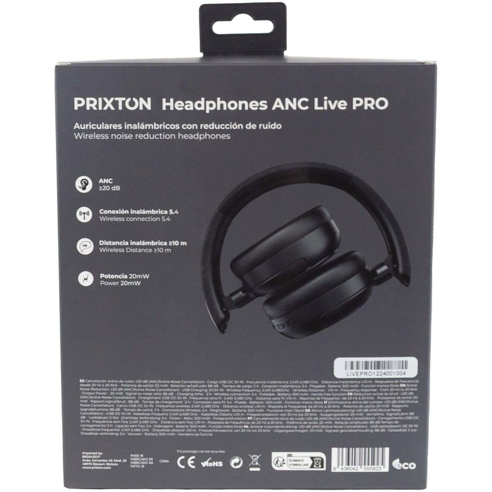 Prixton Live Pro draadloze ANC Bluetooth® koptelefoon