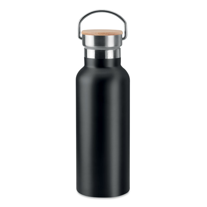 HELSINKI - Dubbelwandige fles 500ml - voor bedrijven en relatiegeschenken - zwart