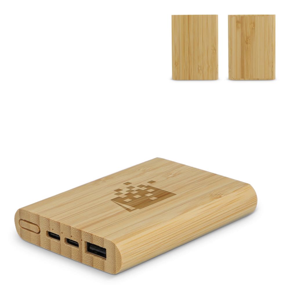 Powerbank Bamboo 5000 mAh - voor bedrijven en relatiegeschenken