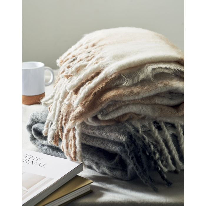 QUET - Geruite mohair deken