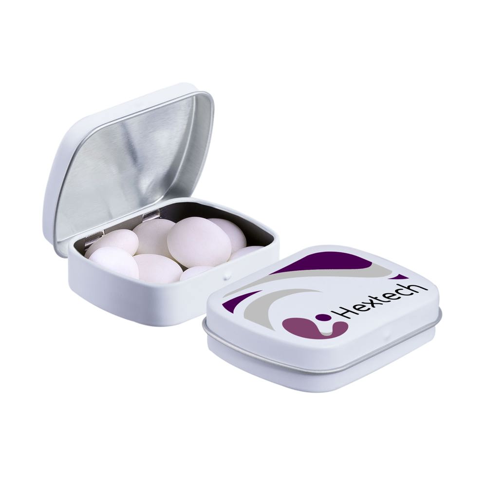 Mini scharnierblikje met Mentos mints - voor bedrijven en relatiegeschenken