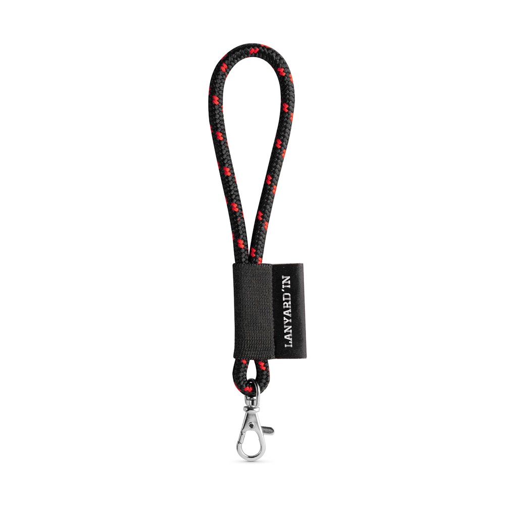 75092. Lanyard Nautic Short Set. Standaard modellen - met logo of onbedrukt bestellen - Zwart, Rood