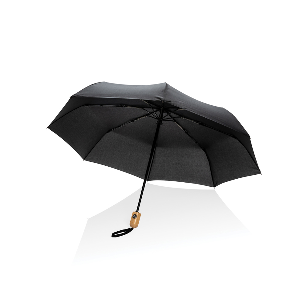 21" Impact AWARE™ RPET 190T bamboe auto open/dicht paraplu - met logo of onbedrukt bestellen