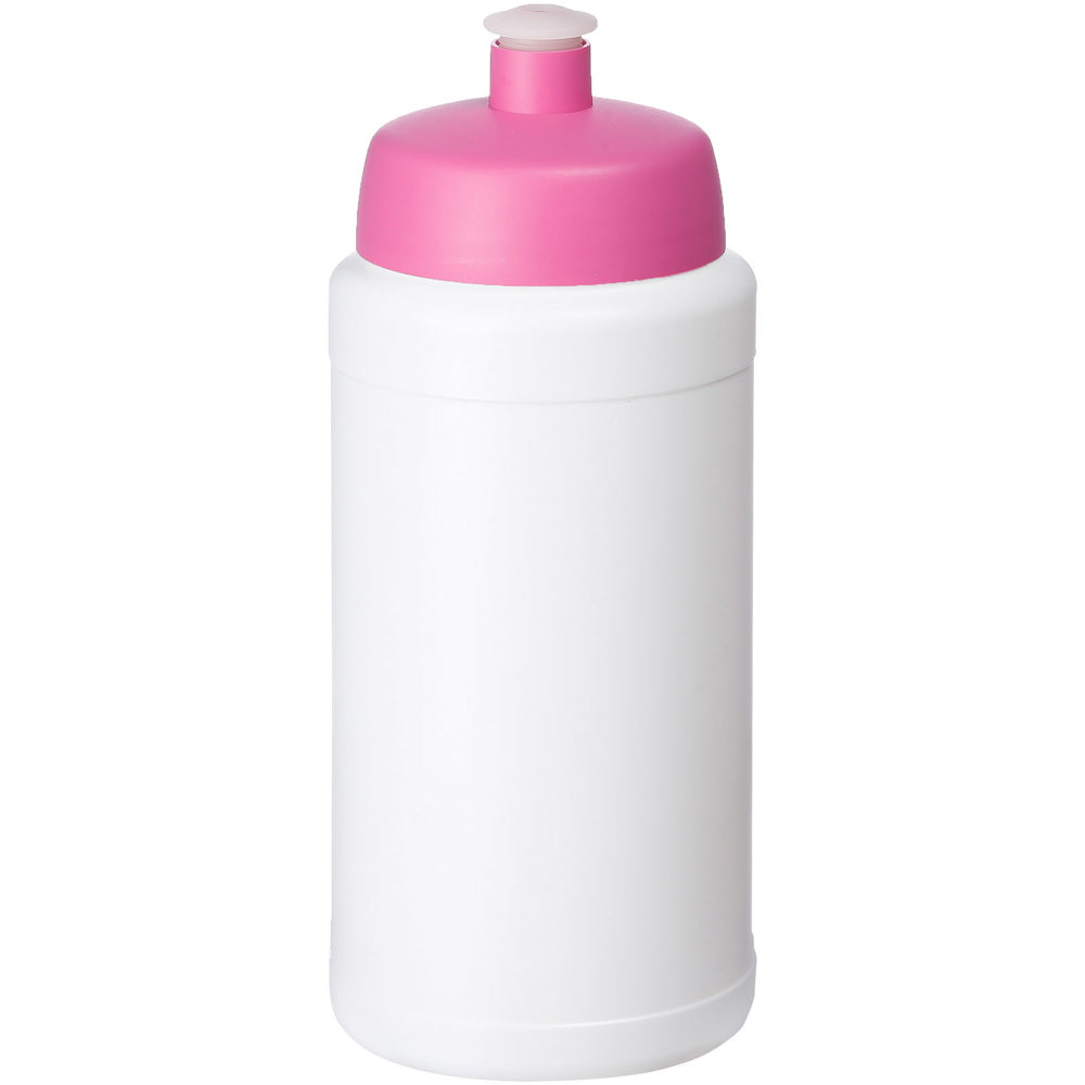 Baseline® Plus 500 ml drinkfles met sportdeksel - met logo of onbedrukt bestellen - Wit, Roze