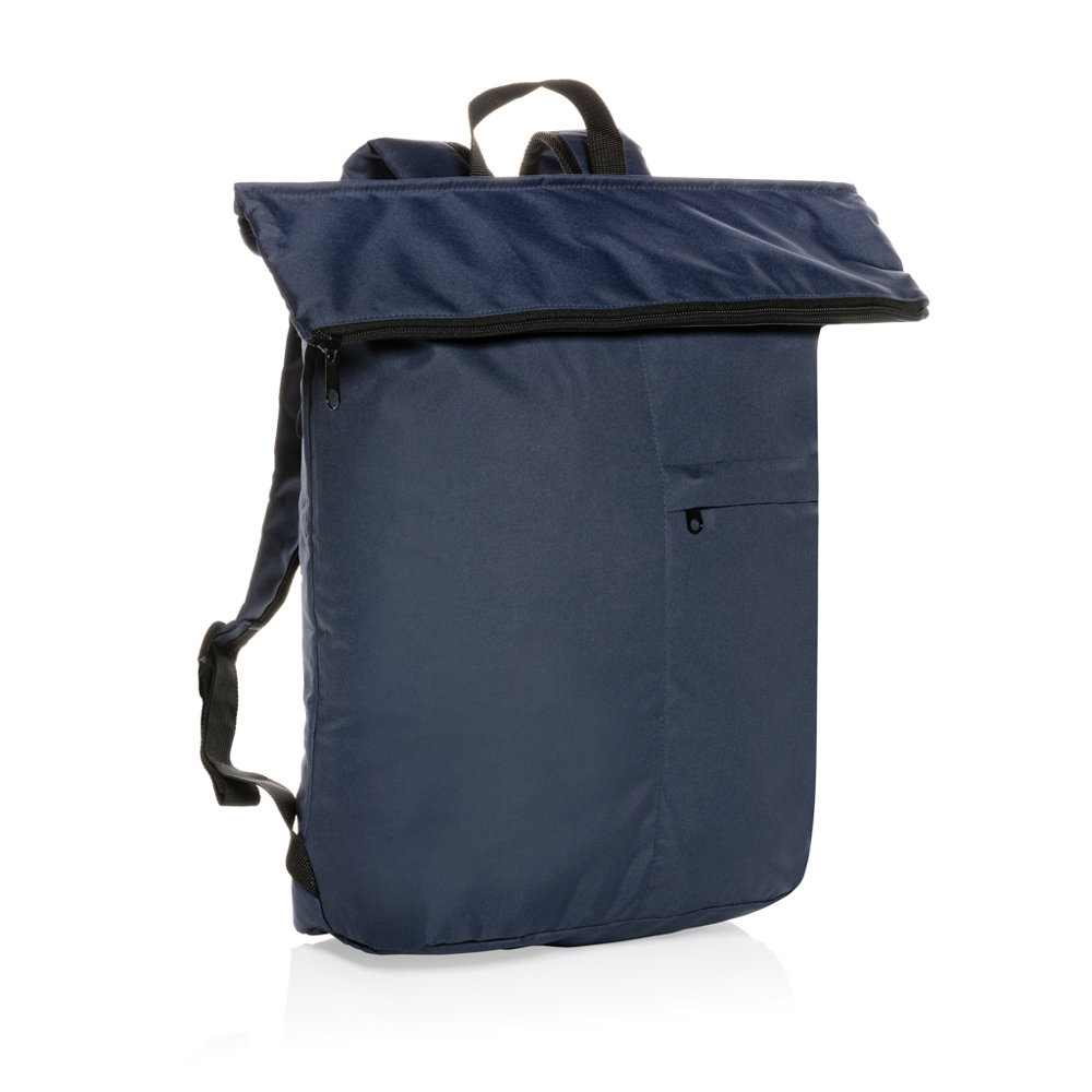 Dillon AWARE™ RPET lichtgewicht opvouwbare rugzak - voor bedrijven en relatiegeschenken - donkerblauw (± PMS 19-3932TCX)