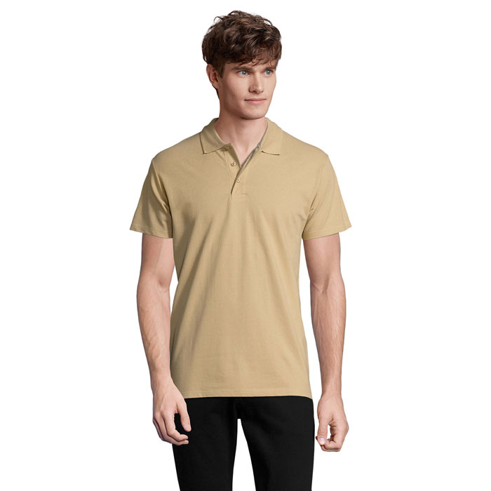 SPRING II - SPRING II HEREN Polo 210g - met logo of onbedrukt bestellen - Sand