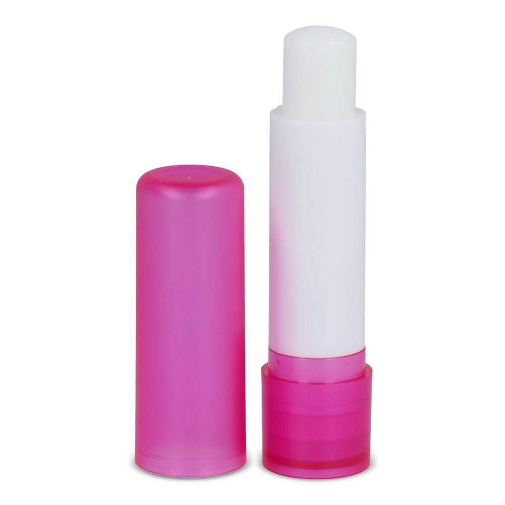 Klassieke lippenbalsemstick gerecycled materiaal - bedrukt of onbedrukt verkrijgbaar - Ecru / Roze