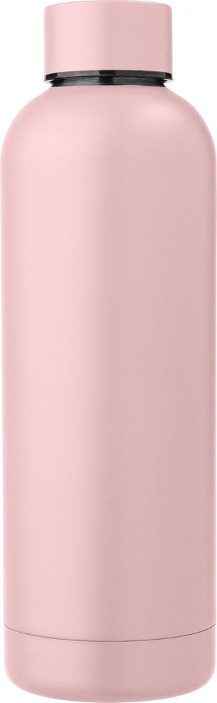 Gerecyclede dubbelwandige RVS fles (500 ml) Isaiah - bedrukt of onbedrukt verkrijgbaar - Pastel roze