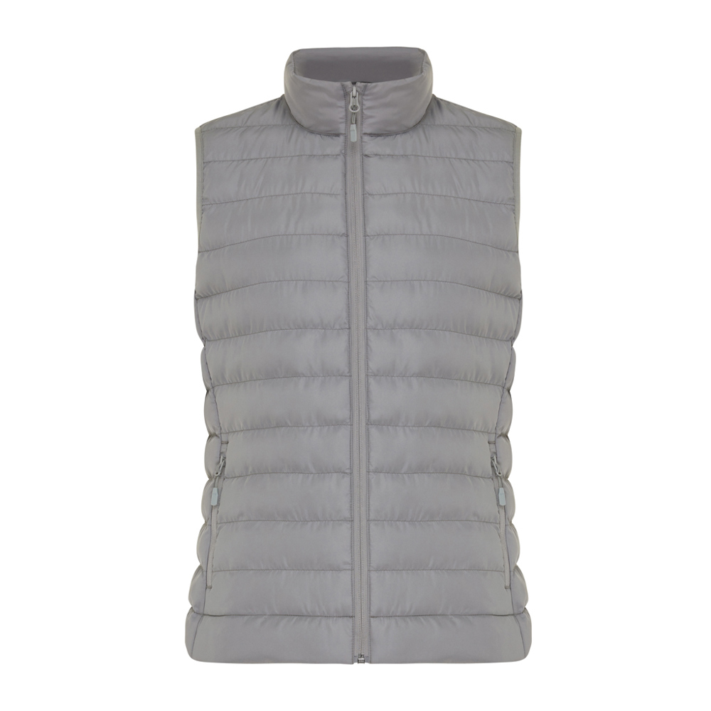 IQONIQ Meru dames gerecycled polyester bodywarmer - voor bedrijven en relatiegeschenken - zilvergrijs (± PMS 17-4405 TCX)