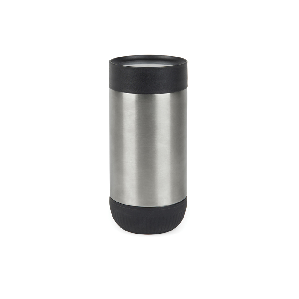 VINGA Erie RCS recycled RVS push mug 350 ML - kopen of bedrukken - zilver, zwart (± PMS 428/ ± PMS Black c)