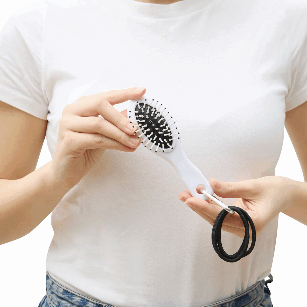 COIFFEUR - Reisborstel met haarelastiekjes - met logo of onbedrukt bestellen