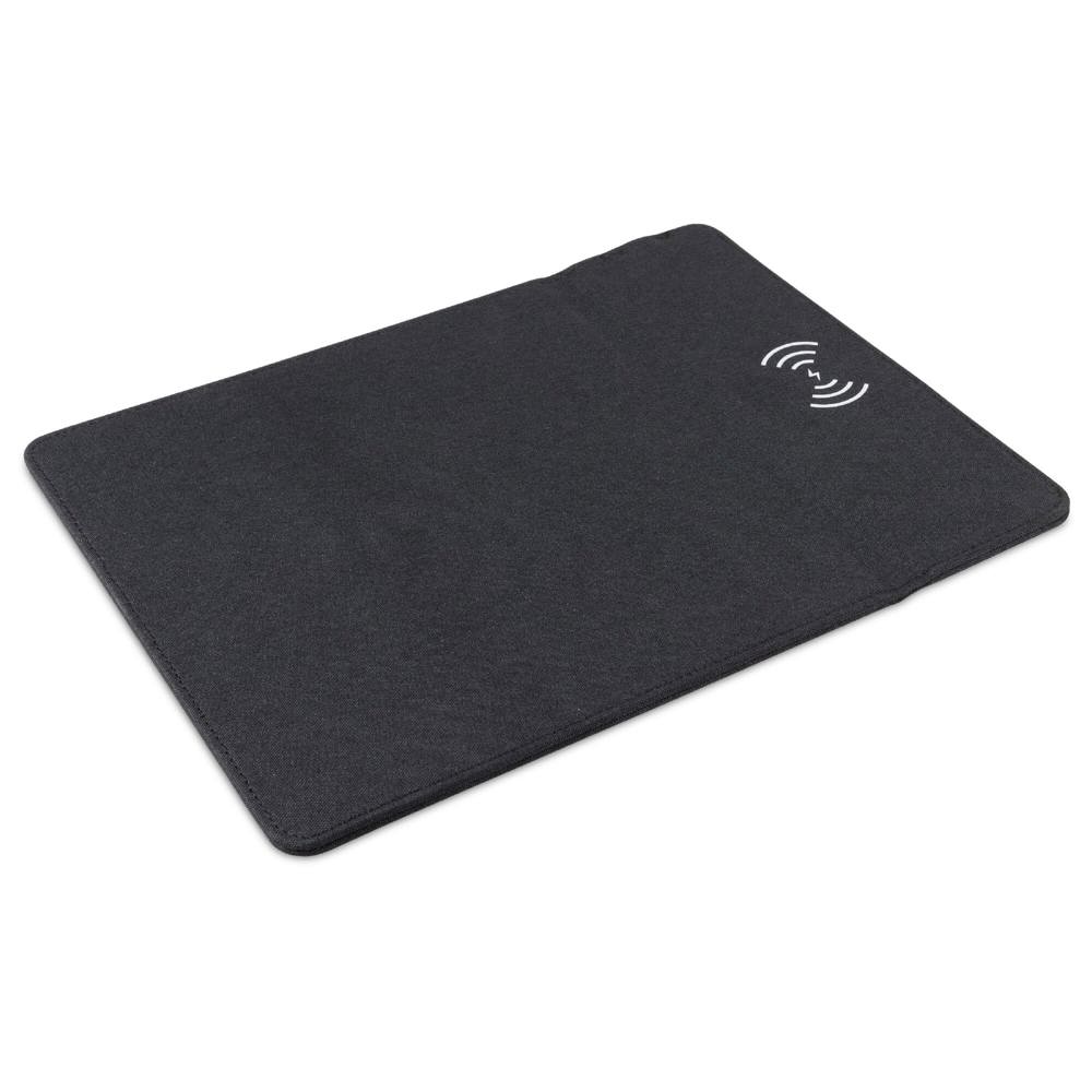 Muismat met draadloos oplaadstation 5W - kopen of bedrukken - Zwart