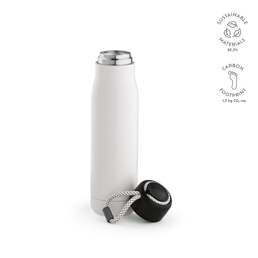 Lena fles gerecycled roestvrij staal 570 ml - voor bedrijven en relatiegeschenken - wit